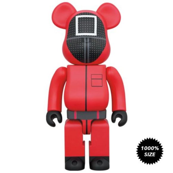 Squid Game Guard SQUARE 1000% Bearbrick by Medicom Toy - Picture 1 of 2